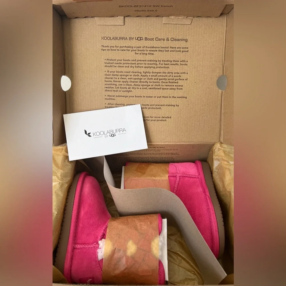 NEW 5T Toddler Koolaburra by UGG Victoria Pink Bow Plush Boots